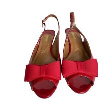 J. Renee Women's NWOB Red Patent Leather Slingback with Bow Size 10 1/2 WW for sale  Shipping to South Africa