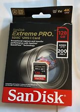 SanDisk Extreme PRO 128GB UHS-I U3 SDXC 200MB/s 4K Memory Card SDSDXXD-128G, used for sale  Shipping to South Africa