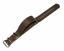 Watch Strap Zulu style Genuine Crazy Horse Leather khaki color mod.2, used for sale  Shipping to South Africa