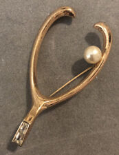 Used, (INV# 300 ) - RARE " WISHBONE " PIN - TRIFARI  for sale  Shipping to South Africa