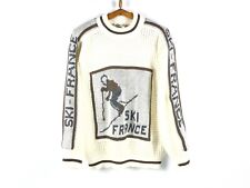 Raro Vintage Suéter Necesidad Ropa Esquí Francia Gran Logotipo Hecho en Inglaterra Talla Blanca segunda mano  Embacar hacia Argentina
