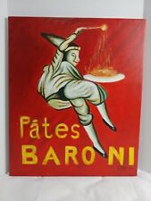Pintura em tela assinada por W. Mirkin Pates Baroni anúncio de macarrão espaguete comprar usado  Enviando para Brazil