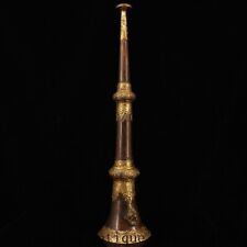 18,4"Coleção Budismo Tibetano Bronze Dourado Instrumento Musical Trompete Chifre comprar usado  Enviando para Brazil