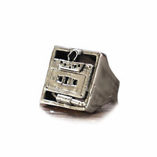 anel de fita cassete vintage masculino prata esterlina 925 boombox rádio motociclista música homem, usado comprar usado  Enviando para Brazil