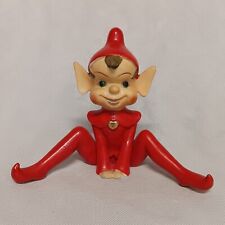 Pixie Elf Ceramic Figurine 1950's Japan Red Suit 6" Tall x 7.75" Across, used for sale  Shipping to South Africa