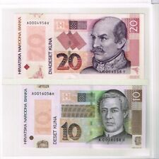 Croatia 10 and 20 kuna commemorative issue Folder UNC na sprzedaż  PL