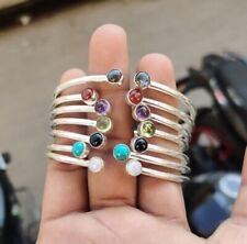 Multi Gemstone 7 Bangles Set 925 Sterling Silver Handmade Alternative Set  R582 for sale  Shipping to South Africa