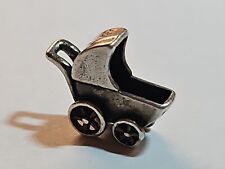 Berloque de carrinho de bebê prata esterlina 925 rodas 3D estacionárias VINTAGE! comprar usado  Enviando para Brazil
