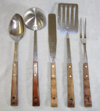 5 Lovely Vintage Prestige Wooden Handle Kitchen Utensils Spoon Ladle Spatula Etc for sale  Shipping to South Africa