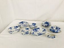 ANTIQUE FLOW BLUE & WHITE TRANSFER PRINTED DOLLS DINNER SERVICE CHARLES KEELING for sale  Shipping to South Africa