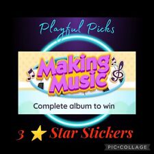 For Monopoly Go Stickers 3⭐ Star New Album Making Music, used for sale  Shipping to South Africa