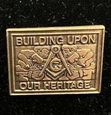 Vintage Mason Pin: Building Upon Our Heritage. Freemasons, used for sale  Shipping to South Africa