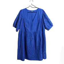 Vestido feminino Old Navy azul royal ilhós gola V manga curta acima do joelho comprimento 2X comprar usado  Enviando para Brazil