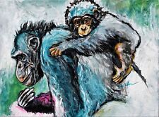 Blue chimpanzee canvas for sale  Pleasanton