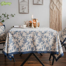Mantel azul rosa estampado mesa de jardín hogar encaje mesa decorativa  segunda mano  Embacar hacia Argentina