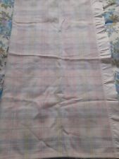 Vintage St. Michael Baby Cot Blanket White Pink Blue Check for sale  Shipping to South Africa