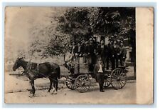 Carro de caballos de trabajadores 1912 Washington Indiana EN RPPC foto postal antigua segunda mano  Embacar hacia Argentina