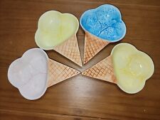 4 Vintage Royal Norfolk Ceramic Ice Cream Waffle Cone Serving Dishes 3/4 Cup /6F for sale  Shipping to South Africa