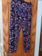 LADIES COOL COTTON ELASTICATED WAIST PATTERNED LEISURE TROUSERS L/XL, used for sale  EPSOM