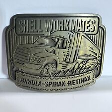 Fivela de cinto de latão vintage shell companheiros de trabalho Rimula Spirax Retinax, usado comprar usado  Enviando para Brazil