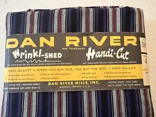 Tecido Dan River Mills material algodão preto azul vermelho listras cinza, usado comprar usado  Enviando para Brazil