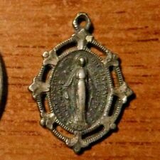  Antique Ornate Catholic Miraculous Medal, .925 Sterling Silver #33d for sale  Caledonia