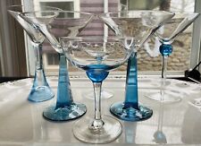 Bombay Zafiro Gin Martini Vidrio Azul Coleccionable Vajilla Fiesta Juego de 6, usado segunda mano  Embacar hacia Argentina