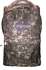 Mochila de Transporte JANSPORT Negra Gris Floral Encaje con Ruedas Talla Completa segunda mano  Embacar hacia Argentina