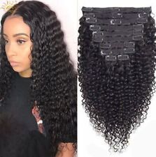 Brazilian Curly Clip In Human Hair Extensions Deep Wave Natural Weft Extensions for sale  Shipping to South Africa