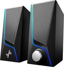 New Computer Speakers with 6 Lighting Modes, USB Powered with 2 Bass-Boost Ports for sale  Shipping to South Africa