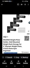 Suporte para placa de peso MIUONO, rack de peso montado na parede armazenamento para 2" Olympic W... comprar usado  Enviando para Brazil