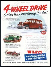 1950 Willys Jeep CJ2 Station Wagon picape arte colorida anúncio impresso vintage comprar usado  Enviando para Brazil
