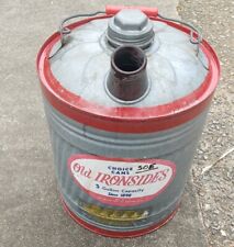 Used OLD IRONSIDES 5 Gallon Galvanized Metal Gas Can Flower Top , used for sale  Athens