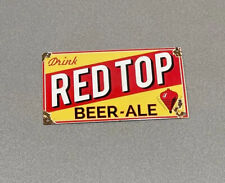 VINTAGE RED TOP BEER ALCOHOL PORCELAIN SIGN CAR GAS TRUCK GASOLINE for sale  Shipping to South Africa