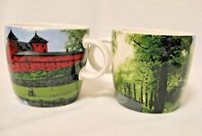 VALLILA INTERIOR 2 MUGS Coffee Cups from Finland 2018 Red Building & Cyclist myynnissä  Leverans till Finland