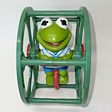 Vintage Kermit The Frog Roll Back Baby Toy Wheel Remco 1989 Muppets Jim Henson for sale  Shipping to South Africa