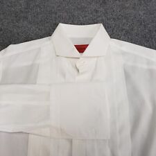Camisa social Isaia smoking masculina 16,5 algodão punho francês leve quase transparente comprar usado  Enviando para Brazil
