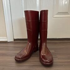 Botas de lluvia de goma para mujer impermeables borgoña talla 37 Napa Flex hechas en Italia a cuadros, usado segunda mano  Embacar hacia Argentina