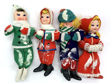 Bonecas de pano vintage Carolers bola de neve inverno 4 bonecas 6 polegadas, usado comprar usado  Enviando para Brazil