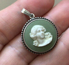 Vintage Jewellery Sterling Silver And Green Jasperware Wedgwood Cameo Pendant for sale  CHRISTCHURCH