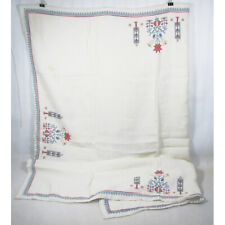 Ukrainian Art Tablecloth Embroidered Cross Stitch Vintage Linen Folk Art 40 X 40 for sale  Shipping to South Africa