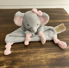 Cobertor de segurança Dan Dee Baby Lovey cinza rosa arco chocalho atado elefante 12"" comprar usado  Enviando para Brazil