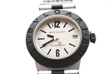 QUASE PERFEITO BVLGARI alumínio AL32TA data mostrador branco quartzo relógio masculino do Japão comprar usado  Enviando para Brazil