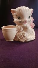 Hull Planter Cat Kitten Pink Pottery Vintage, used for sale  Shipping to South Africa