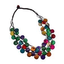 Colorido Mehrschichtige Coco Cadena Boho Strandschmuck Perlas Retro de Madera, usado segunda mano  Embacar hacia Argentina