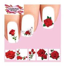 Used, Waterslide Flowers Rose Nail Decals Set of 48 - Red Roses Assorted for sale  Shipping to South Africa