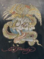 Camiseta Ed Hardy por Christian Audigier Snake Skull Eagle tamanho M com strass comprar usado  Enviando para Brazil