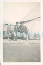 WW2 1942 Egypt RAF Men at Senior Admin Officer Tent Xmas 3.5x2.2" Orig Photo  for sale  Shipping to South Africa