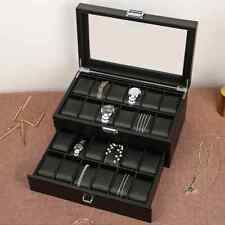 Used, 24 Digit Watch Box Case Display Watches Organizer Cabinet 2Layer Jewelry Storage for sale  Shipping to South Africa