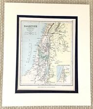Zabytkowa mapa Palestyny Israel The Święty kraj Canaan Biblia Times Victorian na sprzedaż  Wysyłka do Poland